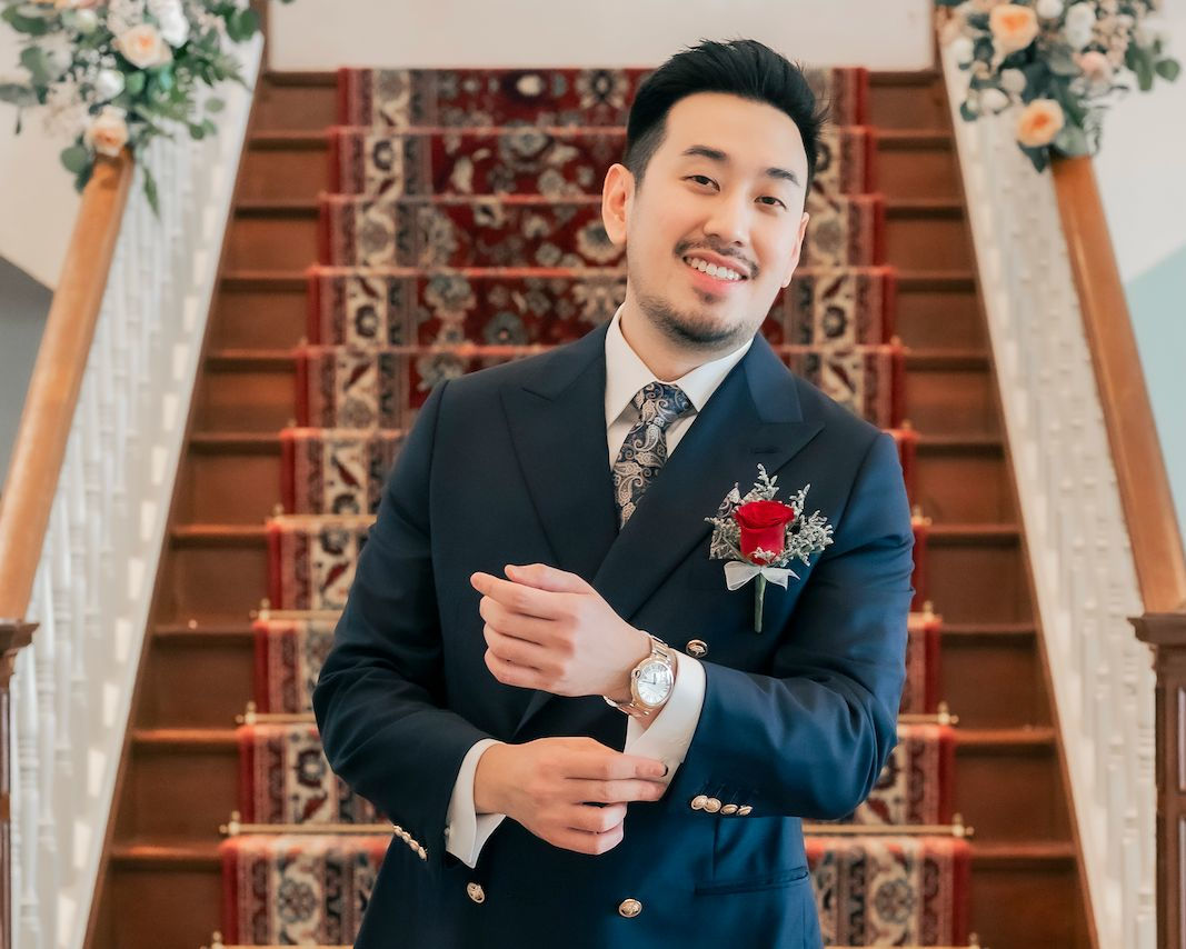 Suit styling for grooms